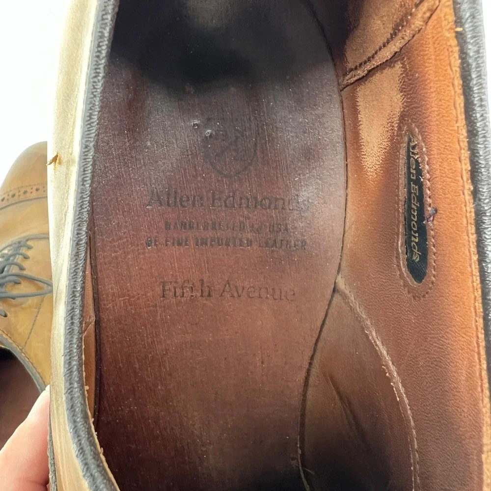 Allen Edmonds Fifth Avenue Cap Toe Oxford Leather Dress Shoes Men 8 Brown
